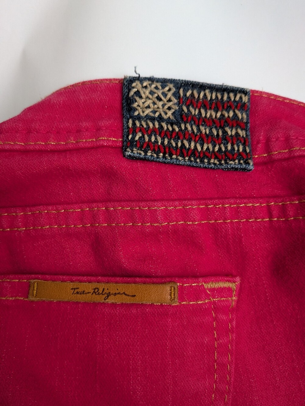 Red True Religion 5 Pocket Jeans - Picture 5 of 7